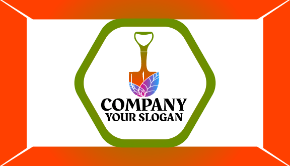 Hexagon Shovel Lawn Business Card