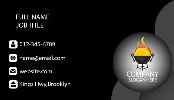 Ignited Grill Black Business Card