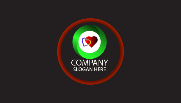 Joined Hearts Black Business Card