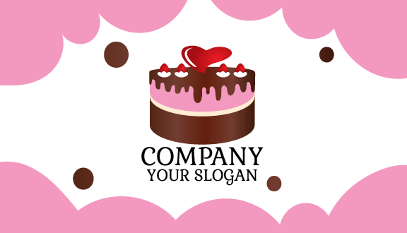 Kartu Nama Kue Berbentuk Hati Yang Meleleh