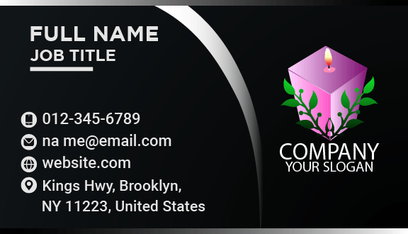 Mystical Candle Black Business Card