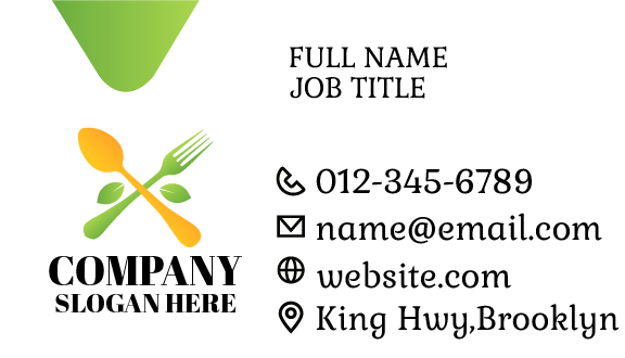 Natural Food Catering Business Card