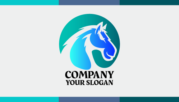 Neon Blue Horse Business Card