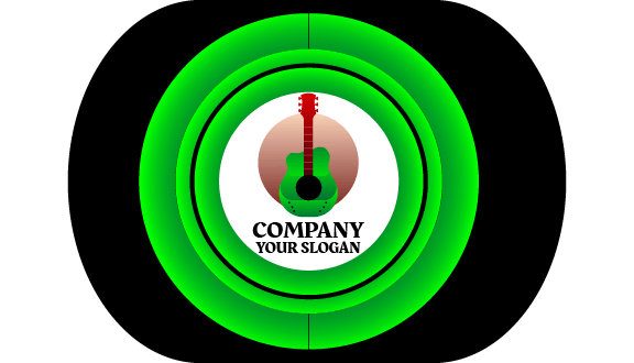 Neon Green Circle Business Card