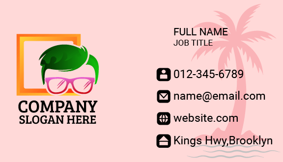 Neon Hair Glasses Business Card