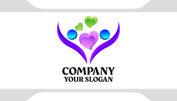 Non Profit Hearts Business Card