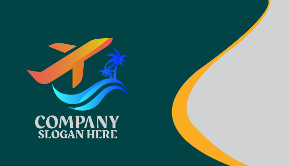 Orange Airplane Travel Business Card