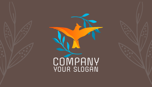 Orange Bird Aesthetic Business Card