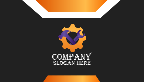 Cartão De Visita Industrial Com Detalhes Laranja