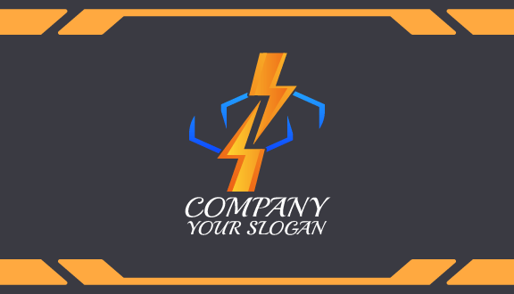 Orange Electrician Sign Business Card