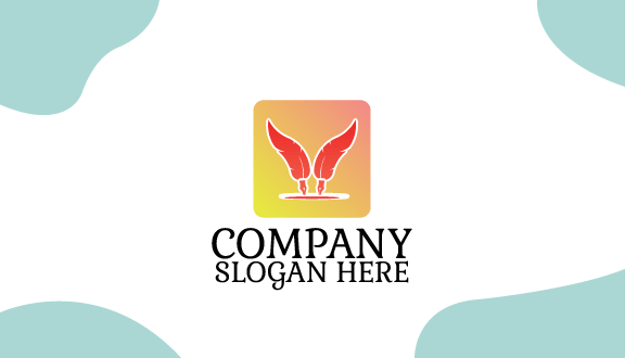 Orange Feather Artist Pen Business Card