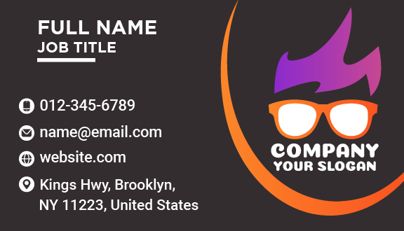 Orange Frame Glasses Business Card