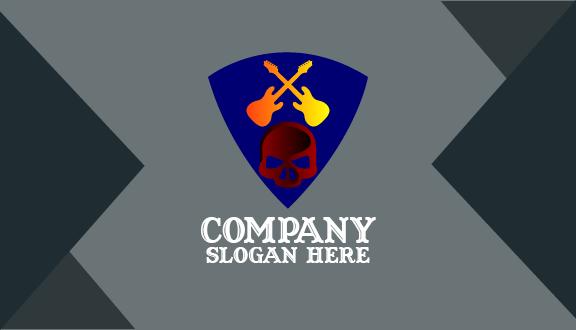 Orange Guitar Band Business Card