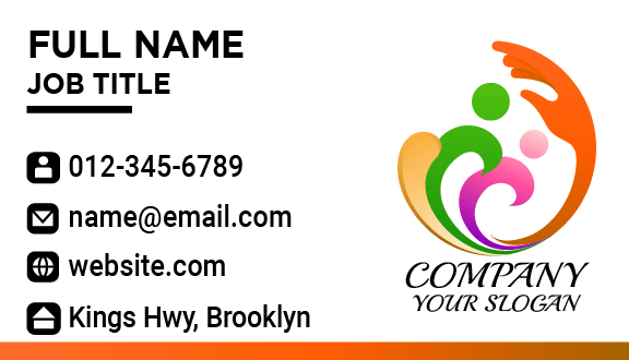 Orange Hand Childcare Business Card