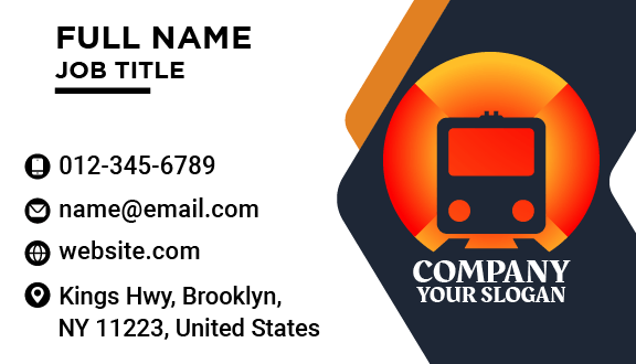 Orange Headlights Bus Business Card