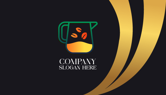 Biglietto Da Visita Con Chicchi Di Caffè Moka Arancione