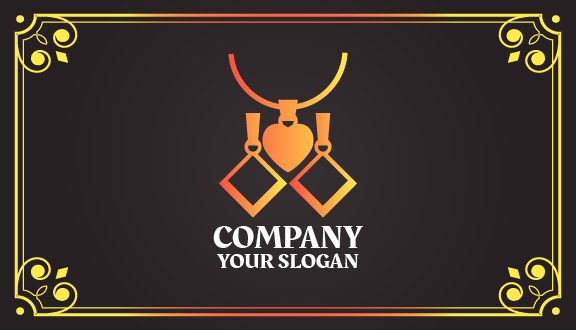 Orange Necklace Jewellery Business Card