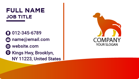 Orange Pet Business Card