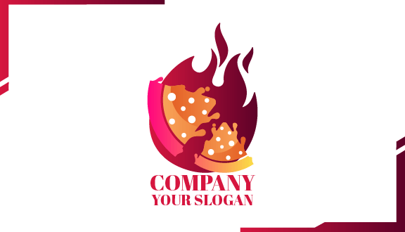 Orange Pizza Business Card