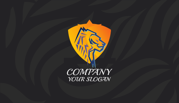 Orange Shield Lion Business Card