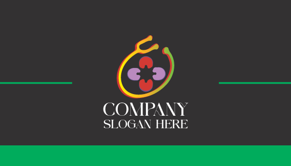 Orange Stethoscope Doctor Business Card