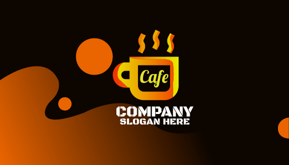 Orange Swirls Cafe Business Card