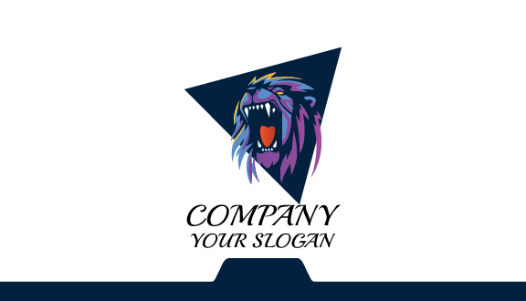 Piercing Canines Lion Business Card