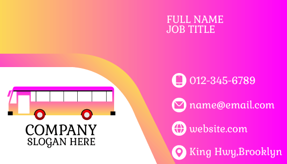 Pink Bus Business Card