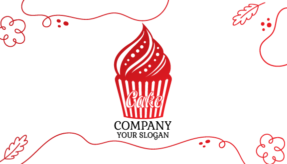 Kartu Nama Cupcake Merah Premium