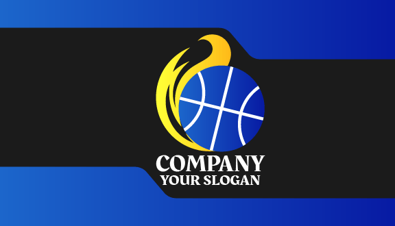 Bel Biglietto Da Visita Blu Da Basket