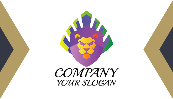 Purple Badge Lion Business Card