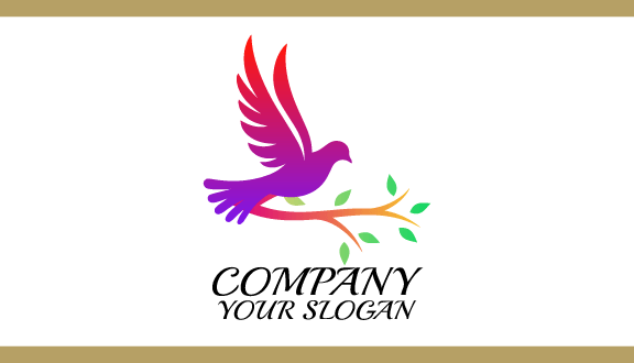 Purple Bird Silhouette Business Card