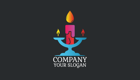 Biglietto Da Visita Candela Viola Accesa