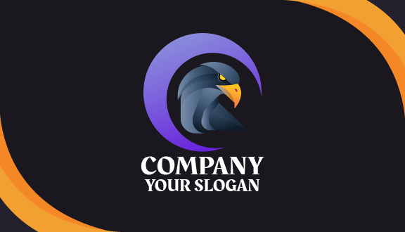 Purple Crescent Circle Business Card