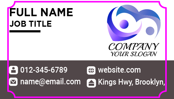 Purple Heart Dating Business Card