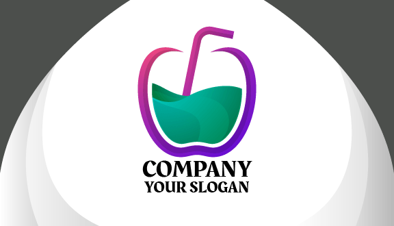 Purple Outlined Juice Business Card