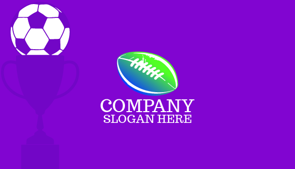 Purple Silhouette Football Business Card