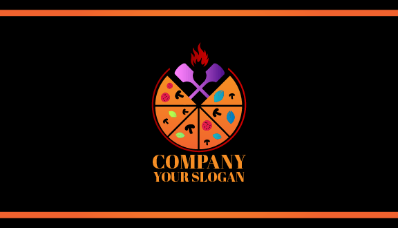 Purple Spatula Pizza Business Card