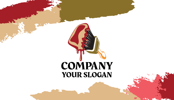 Cartão De Visita De Arte Em Cor Vermelha