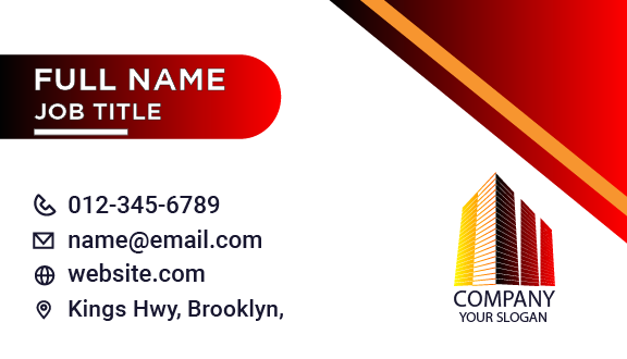 Red Construction Business Card