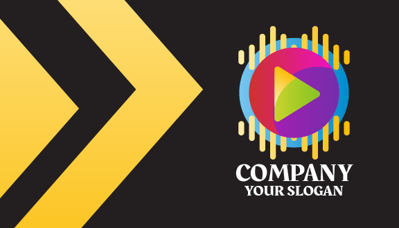 Round Play Button Dj Business Card