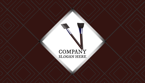 Salon Makeup Brush Business Card
