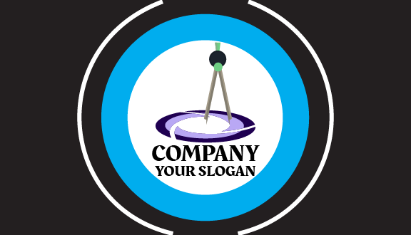 Sharp Divider Circle Business Card