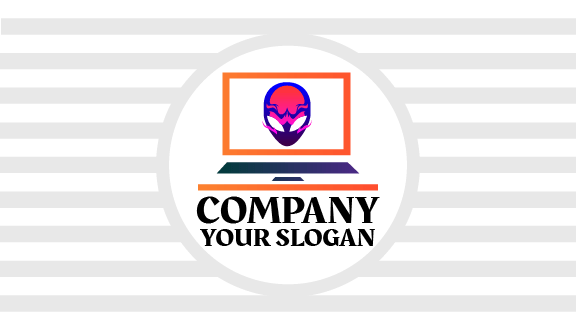 Skull Mask Laptop Business Card