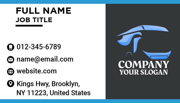 Sky Blue Mirror Bus Business Card