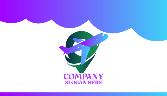 Skyblue Airplane Travel Business Card