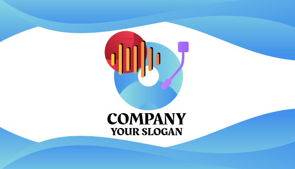 Skyblue Dj Disc Business Card