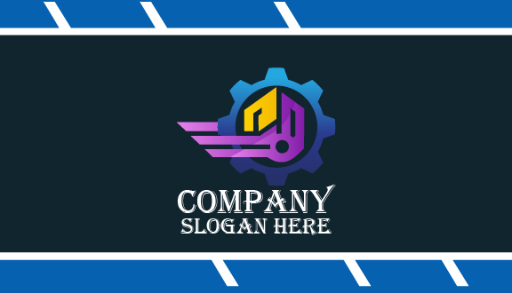 Cartão De Visita Industrial Sleek Gear