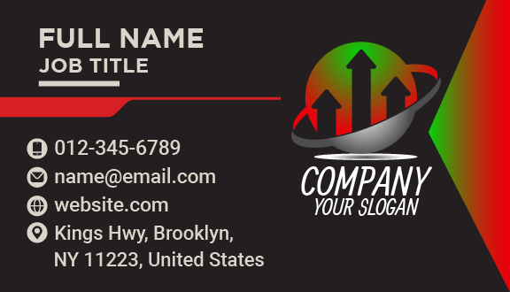 Space Planet Black Business Card