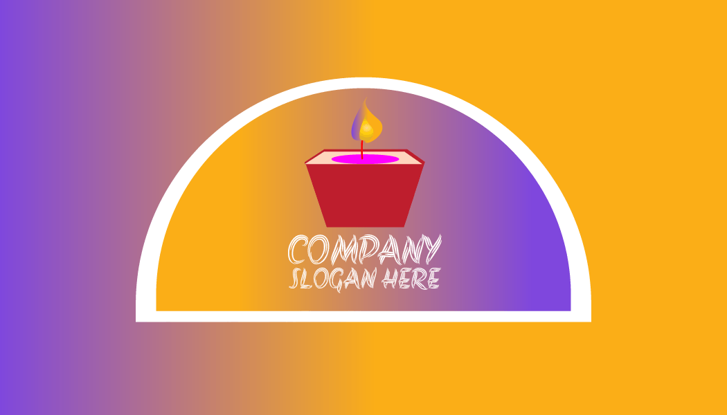 Biglietto Da Visita Con Candela Rossa Scintillante